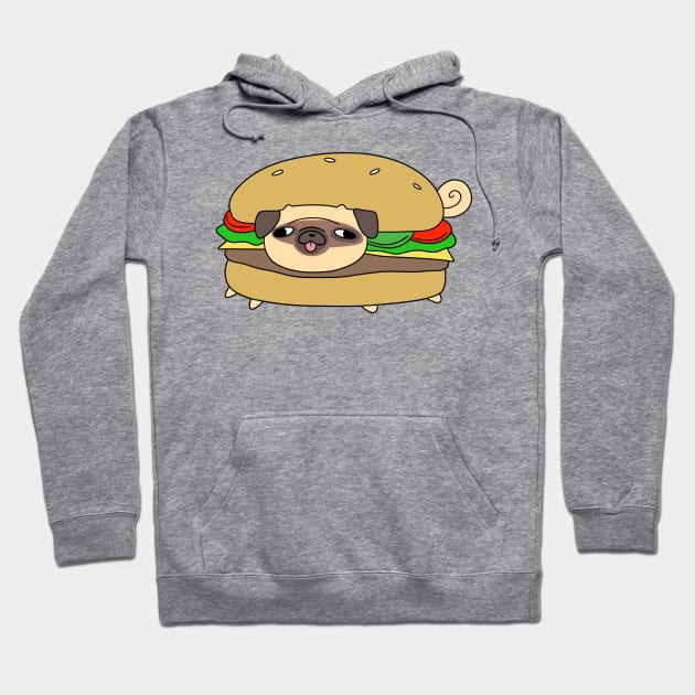 Half Pug Half Burger Hoodie by saradaboru